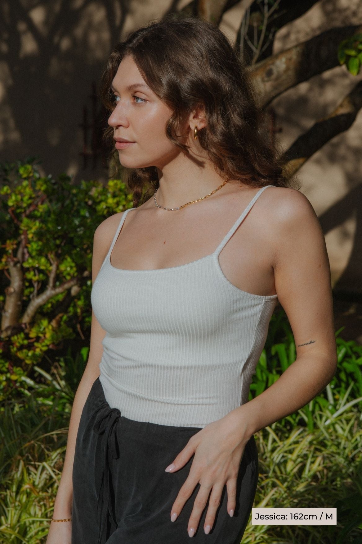 Ribbed Cami Top Modal - Greige - Narah Soleigh | Luxe Line