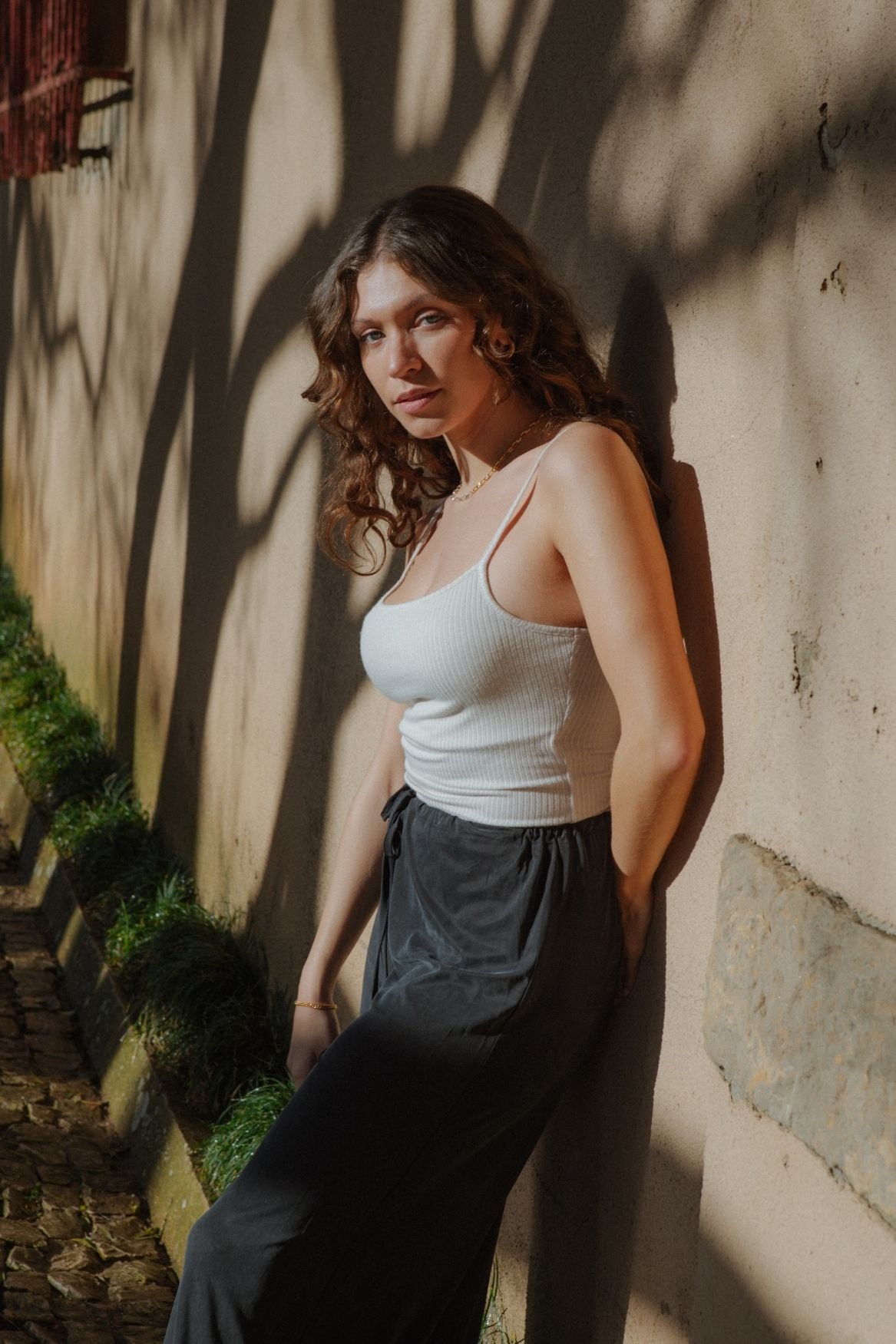 Ribbed Cami Top Modal - Greige - Narah Soleigh | Luxe Line