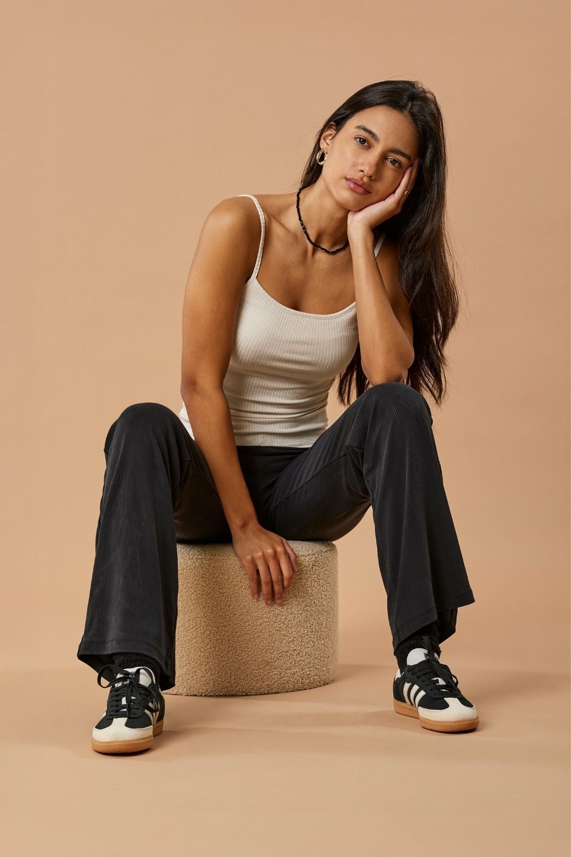 Ribbed Cami Top Modal - Greige - Narah Soleigh | Luxe Line