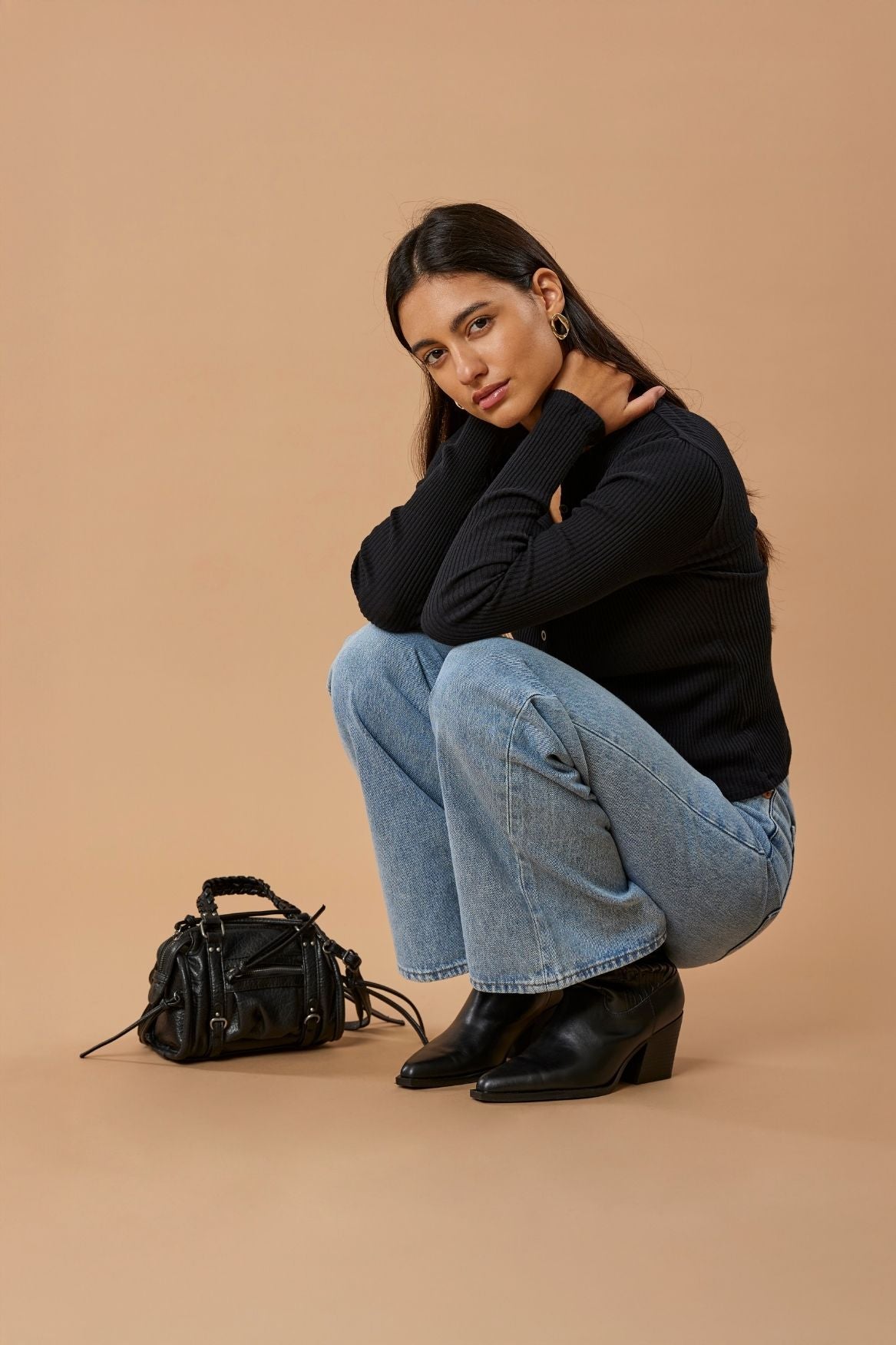 Ribbed Cardigan Organic Cotton - Black - Narah Soleigh