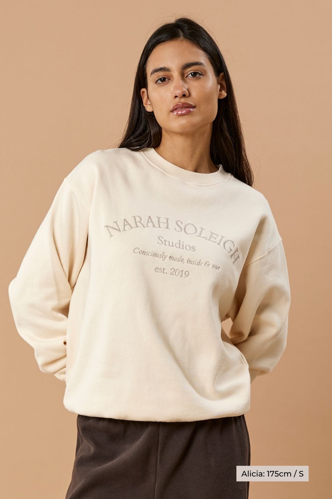 Studio Sweatshirt Organic Cotton - Off - White - Narah Soleigh | Luxe Line