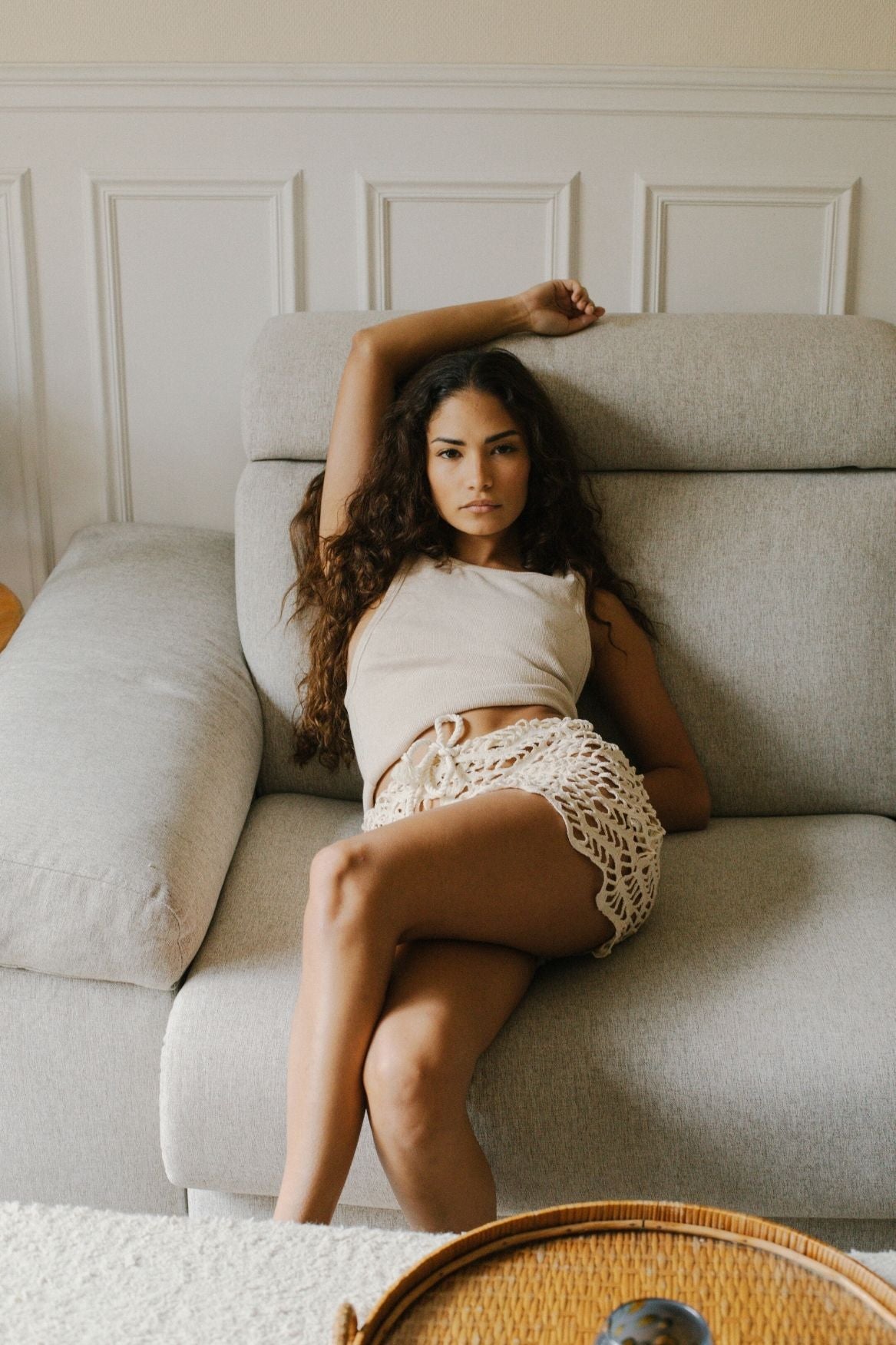 Tank Top Ines Organic Cotton - Beige Melange - Narah Soleigh