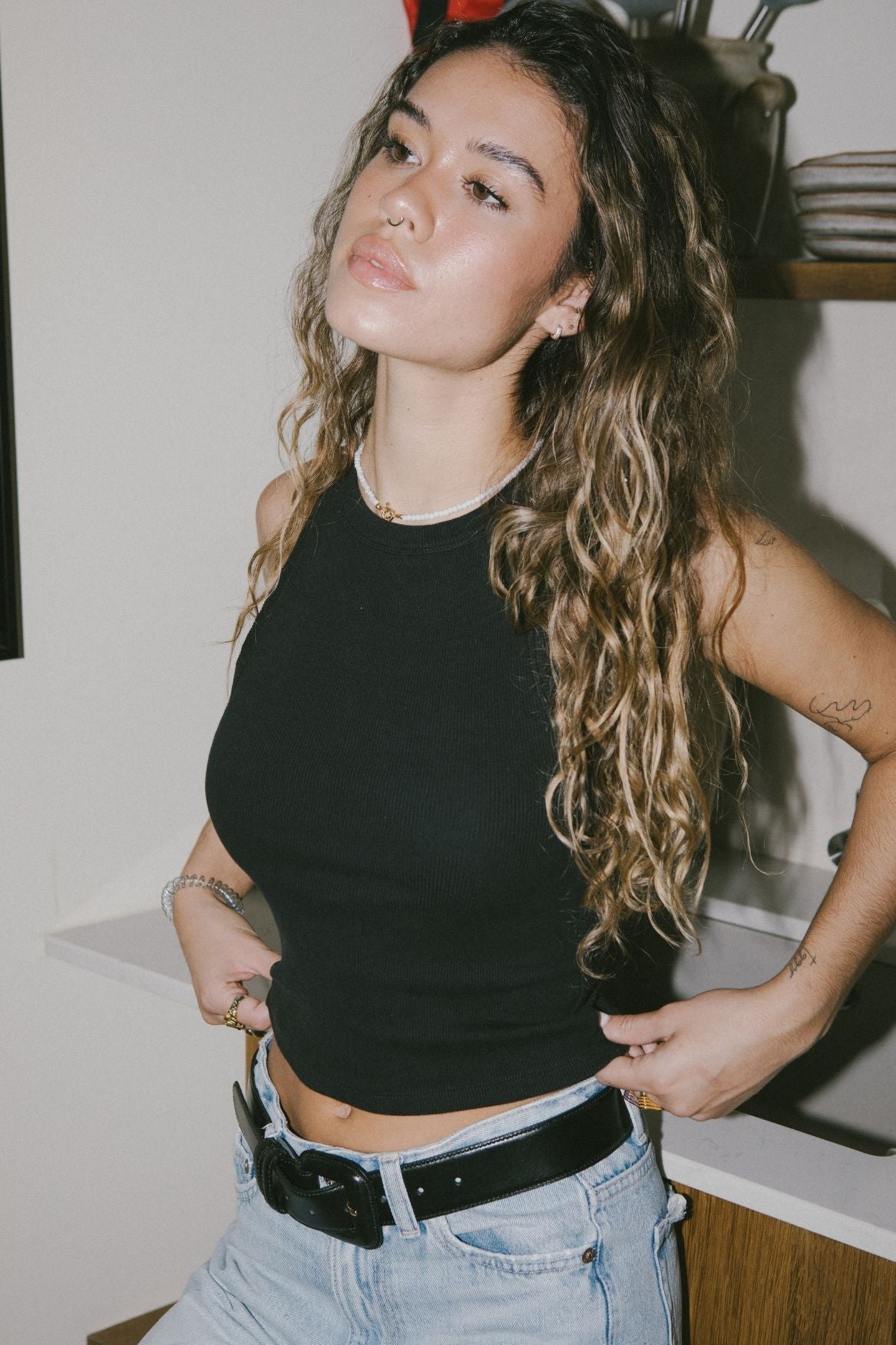 Tank Top Leah Organic Cotton - Black - Narah Soleigh