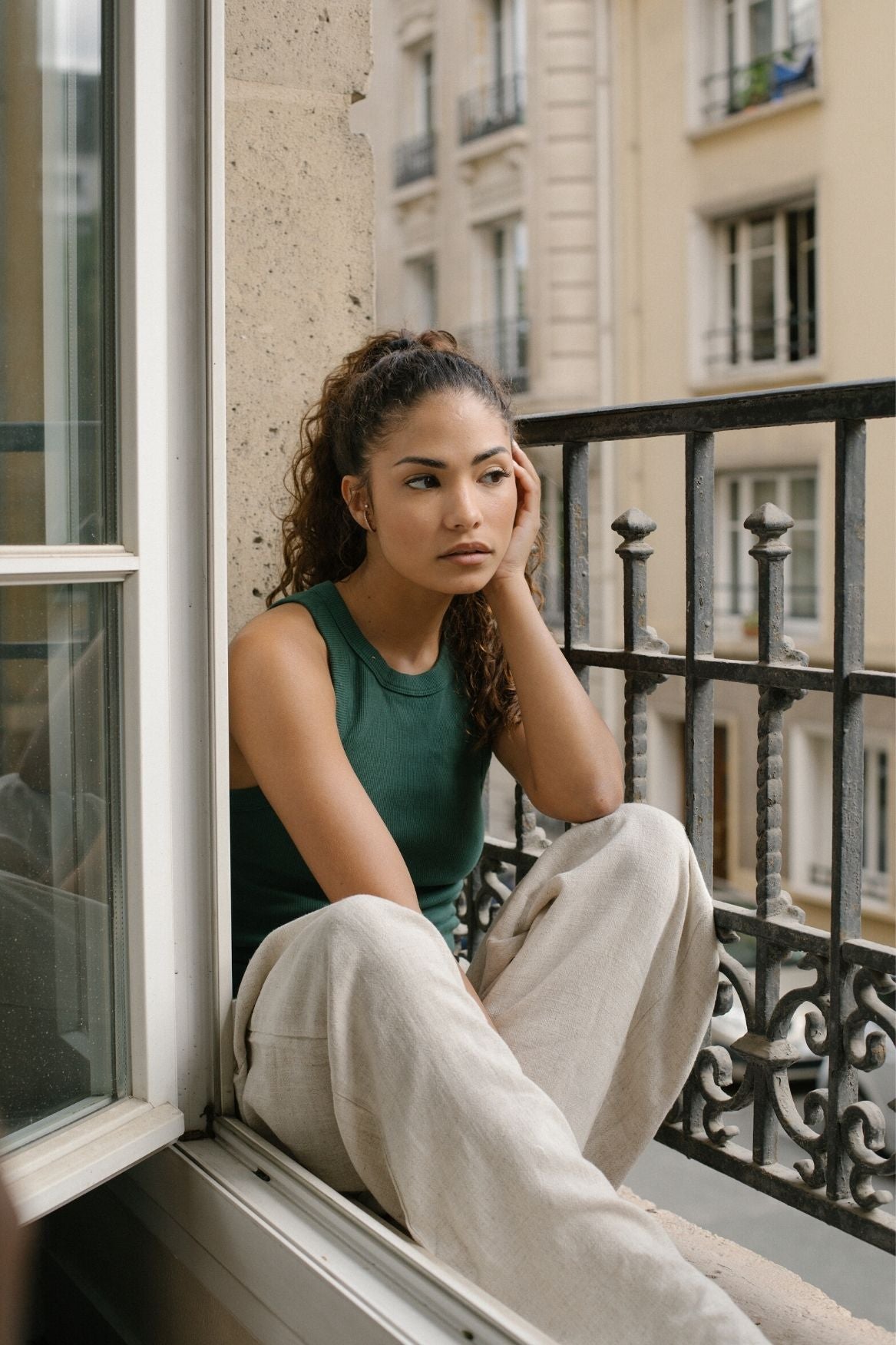 Tank Top Leah Organic Cotton - Forest Green - Narah Soleigh