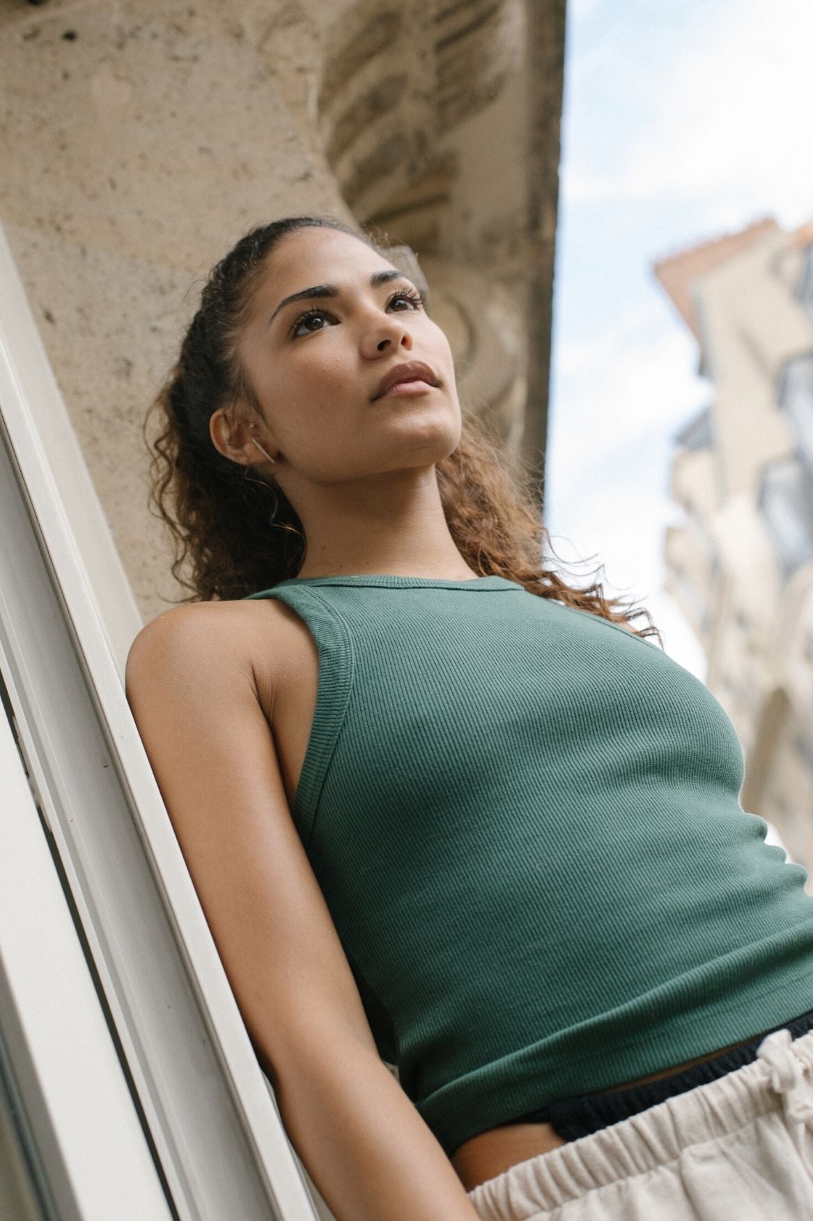 Tank Top Leah Organic Cotton - Forest Green - Narah Soleigh