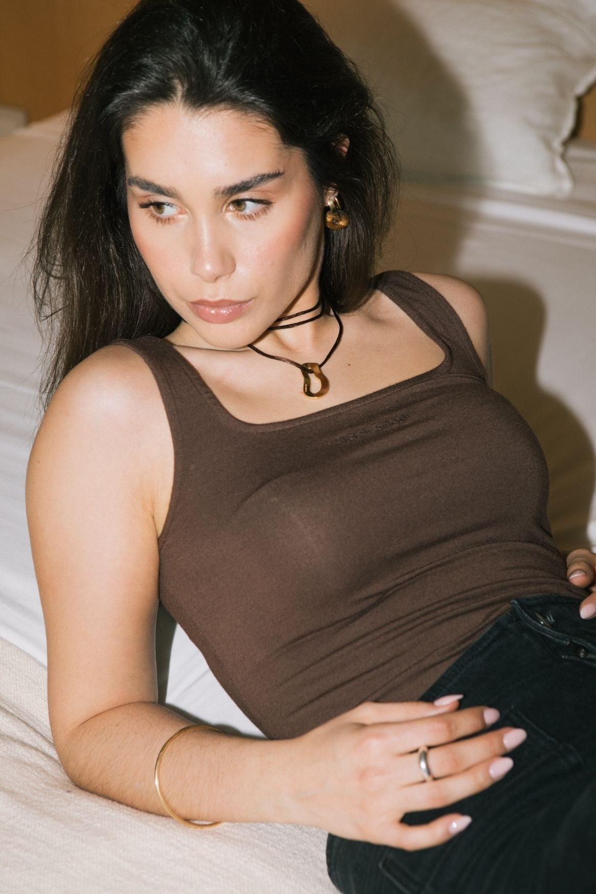 Two - Way Tank Top Micro Modal - Chocolate Brown - Narah Soleigh | Luxe Line