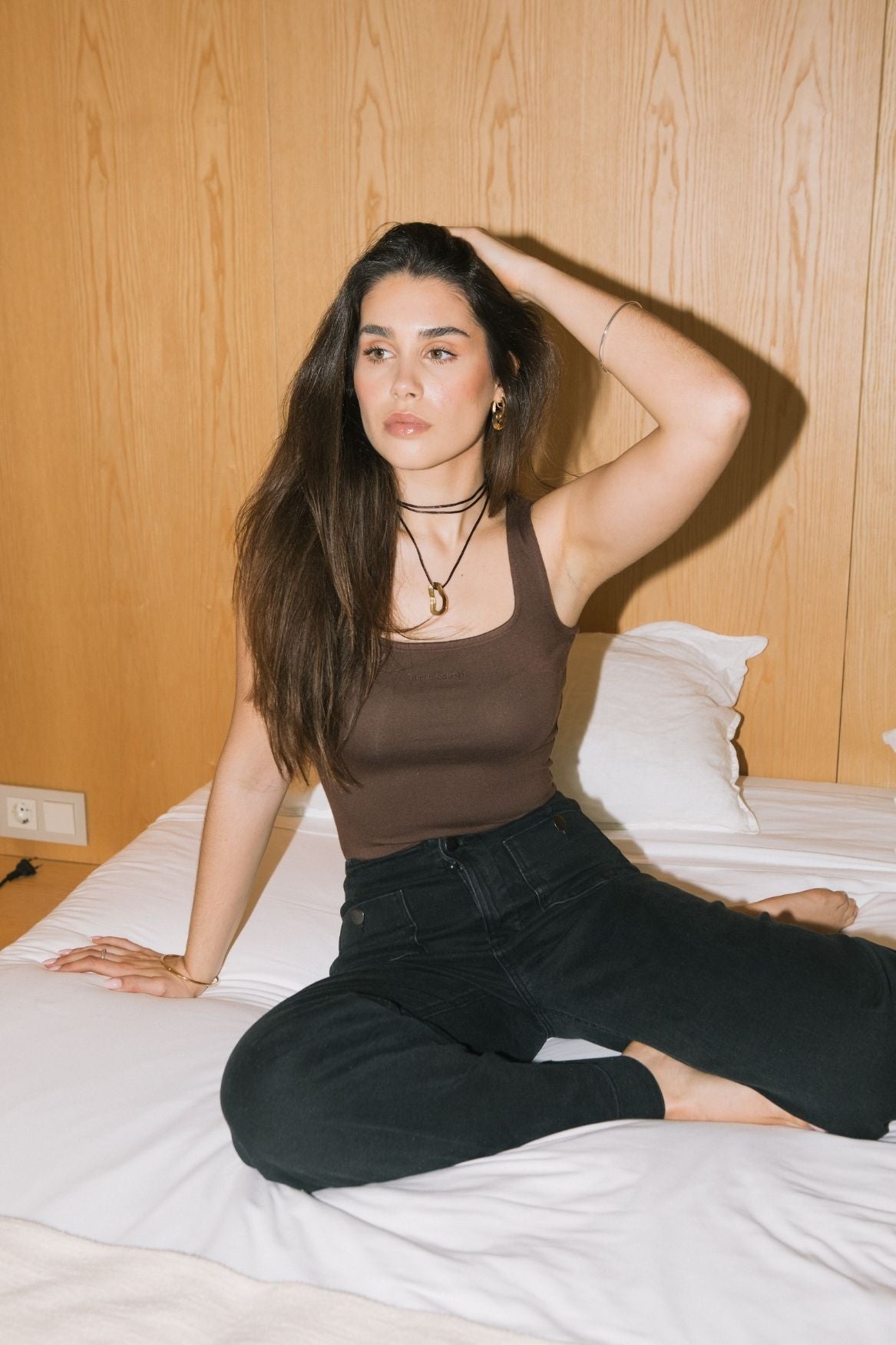 Two - Way Tank Top Micro Modal - Chocolate Brown - Narah Soleigh | Luxe Line