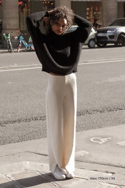 Velour Pant Elsa Organic Cotton - Off-White - Narah Soleigh