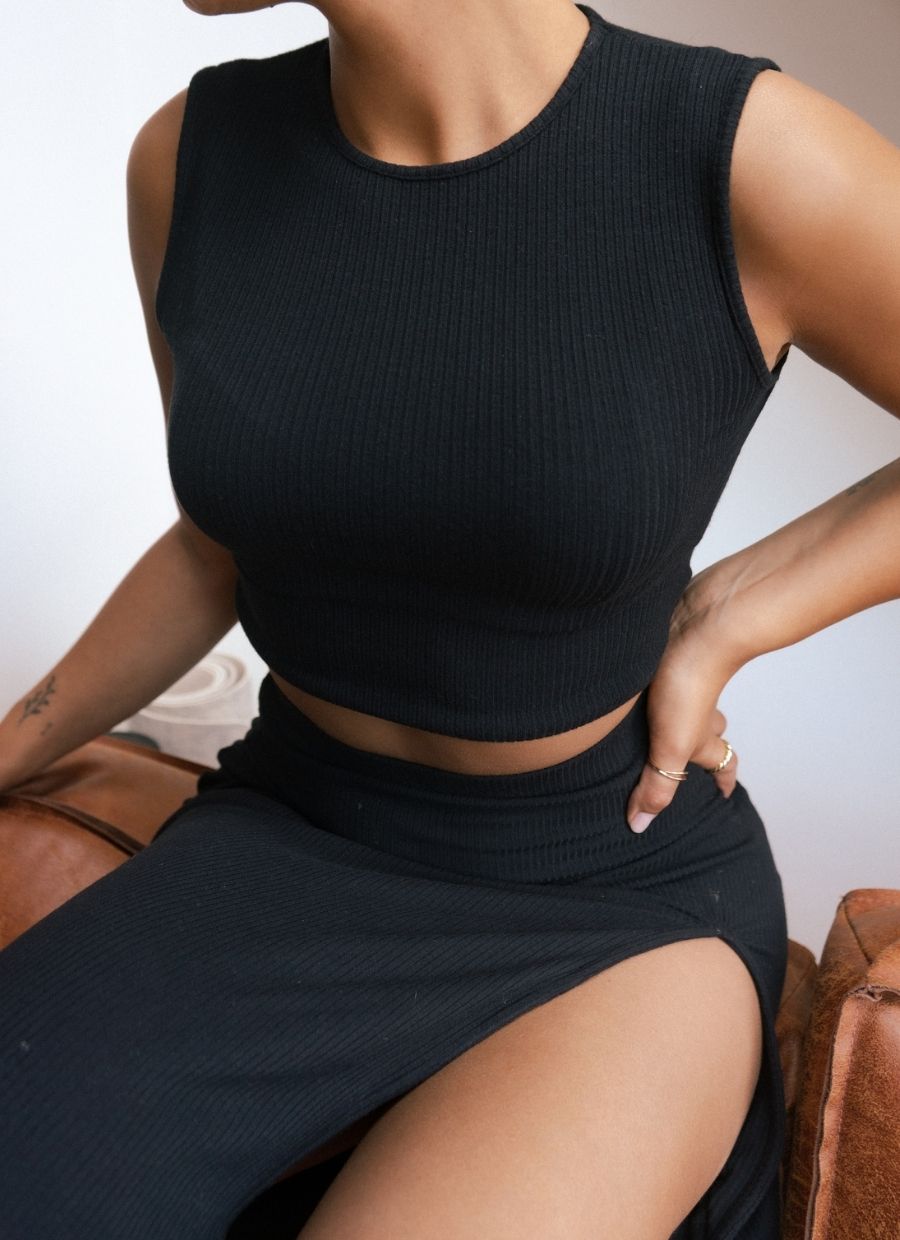 Claire Crop Top - Black - Narah Soleigh | Luxe Line