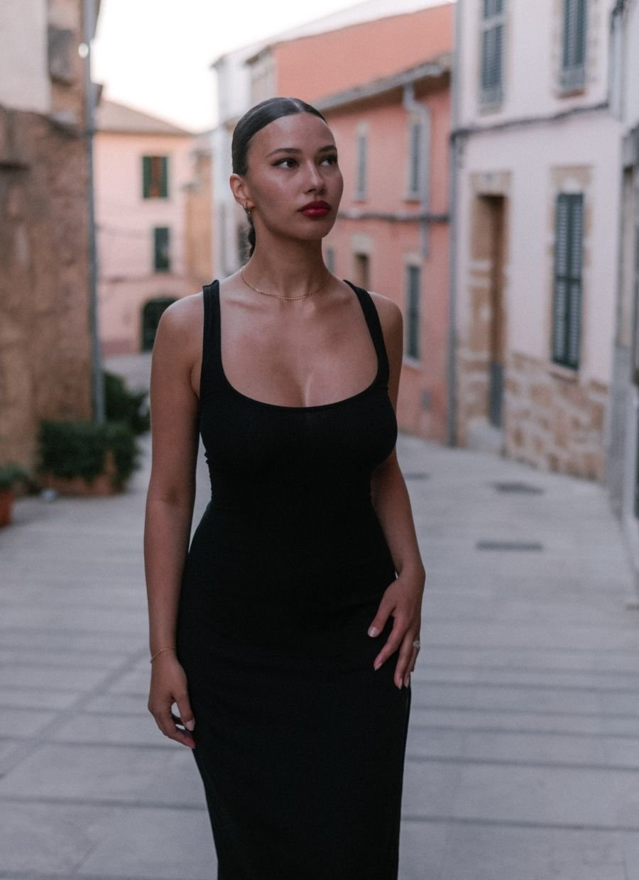Francesca Midi Dress - Black - Narah Soleigh